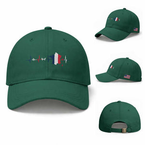 France Heartbeat EKG French Flag Map Baseball Cap TS14 Baseball Cap Universal Fit Irish Green Print Your Wear