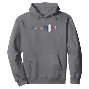 France Heartbeat EKG French Flag Map Hoodie TS14 Charcoal Print Your Wear