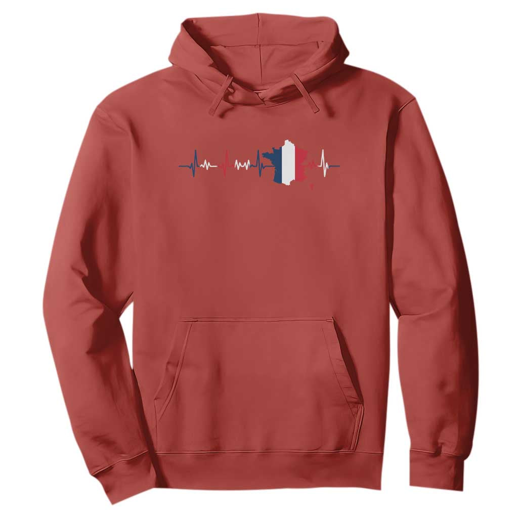 France Heartbeat EKG French Flag Map Hoodie TS14 Red Print Your Wear