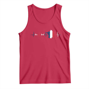 France Heartbeat EKG French Flag Map Tank Top TS14 Red Print Your Wear