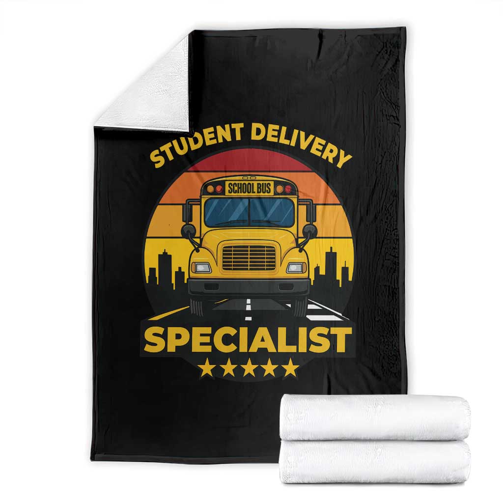 School Bus Driver Throw Blanket Student Delivery Specialist TS14 Black Print Your Wear