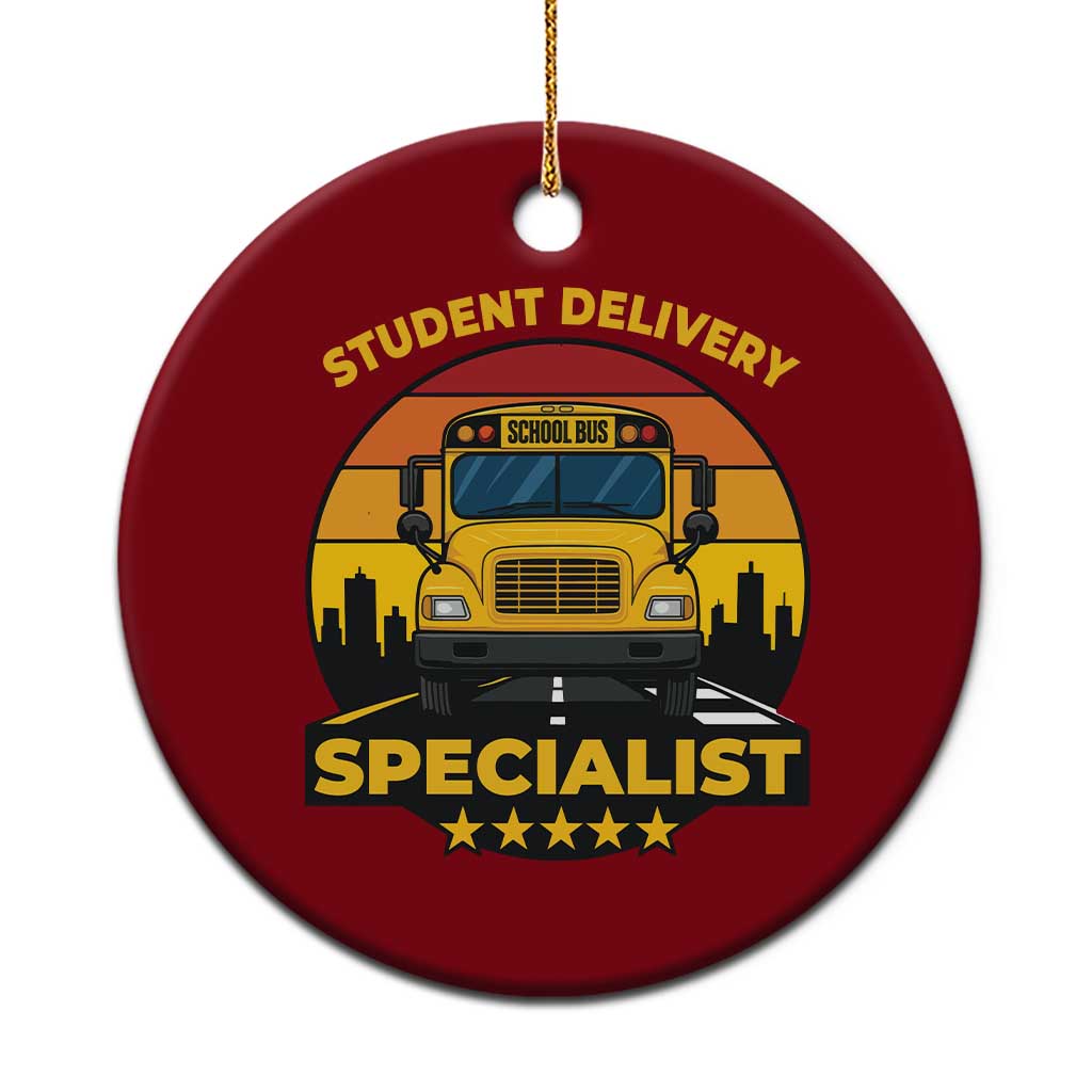 School Bus Driver Ceramic Ornament Student Delivery Specialist TS14 1pc Red Print Your Wear