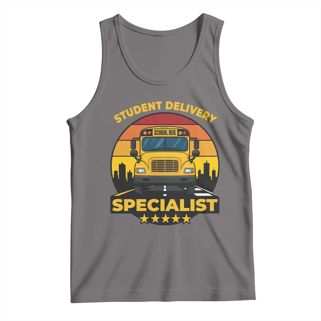 School Bus Driver Tank Top Student Delivery Specialist TS14 Deep Heather Print Your Wear