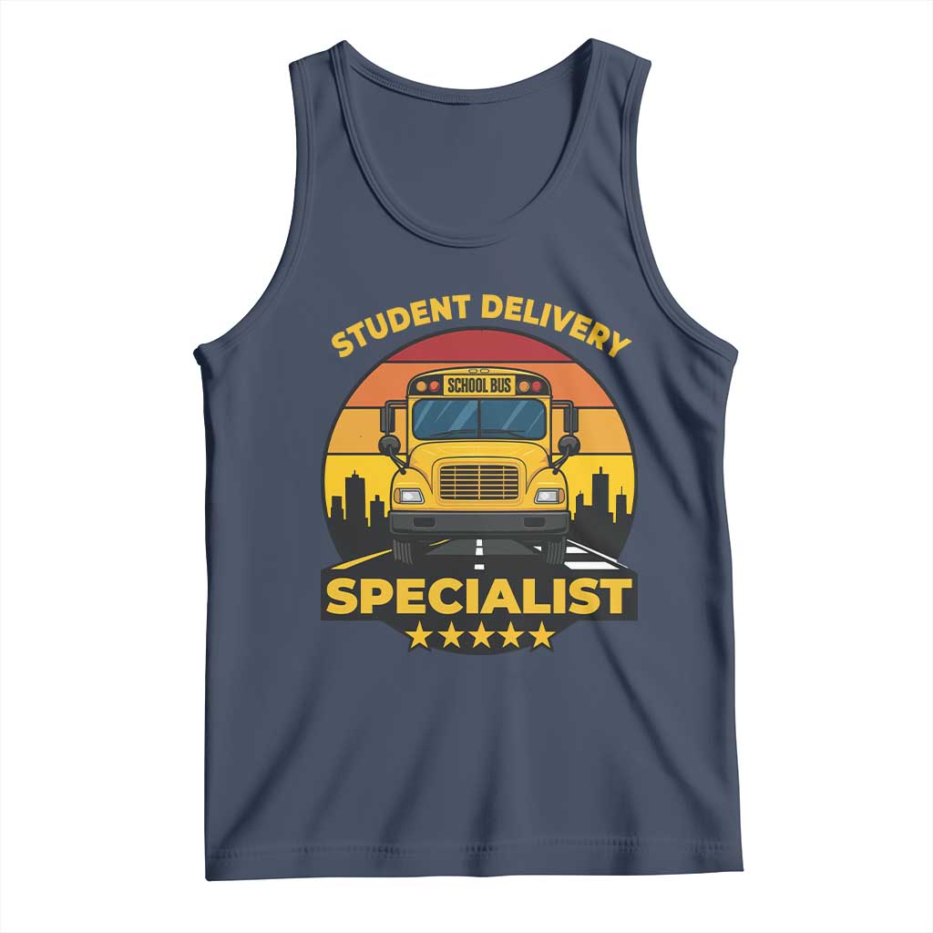 School Bus Driver Tank Top Student Delivery Specialist TS14 Navy Print Your Wear