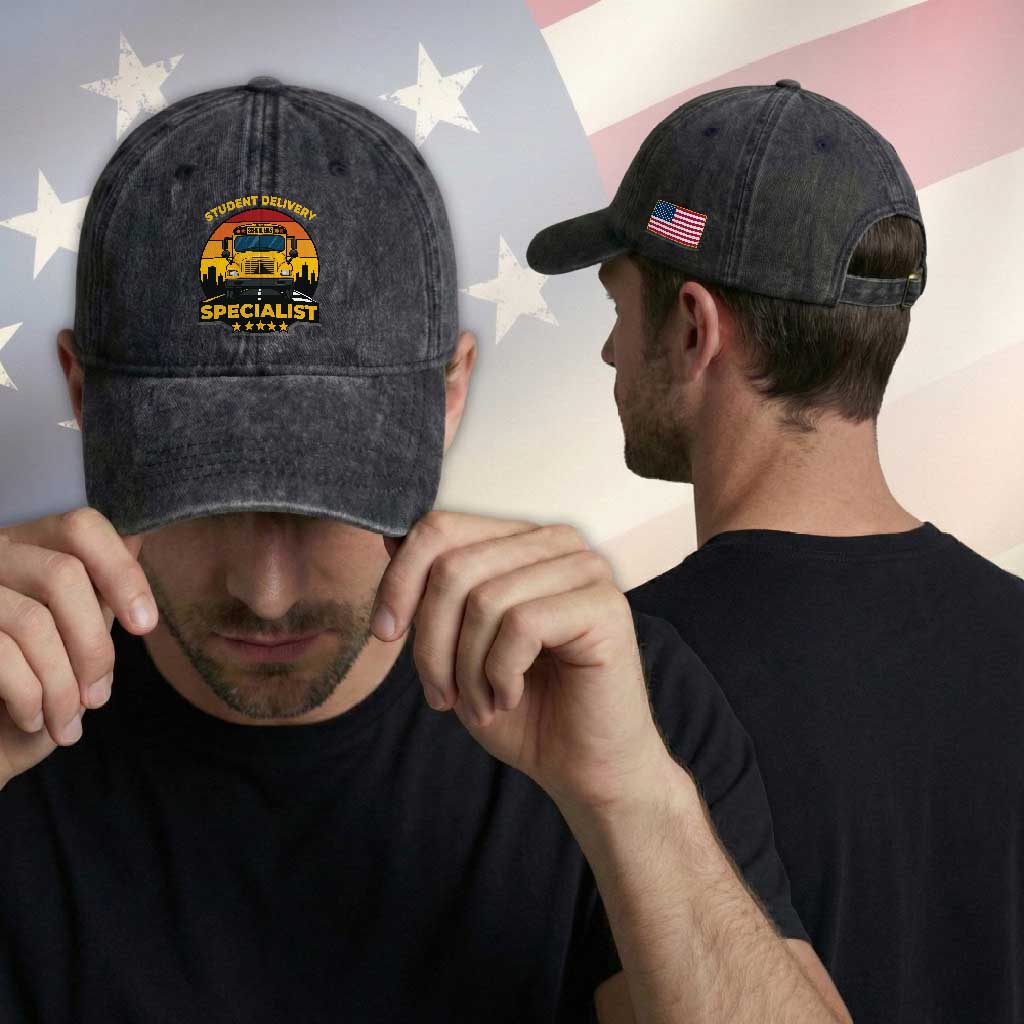 School Bus Driver Washed Cotton Baseball Cap Student Delivery Specialist TS14 Print Your Wear