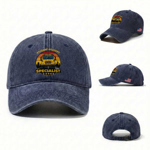 School Bus Driver Washed Cotton Baseball Cap Student Delivery Specialist TS14 Washed Cap Universal Fit Navy Print Your Wear