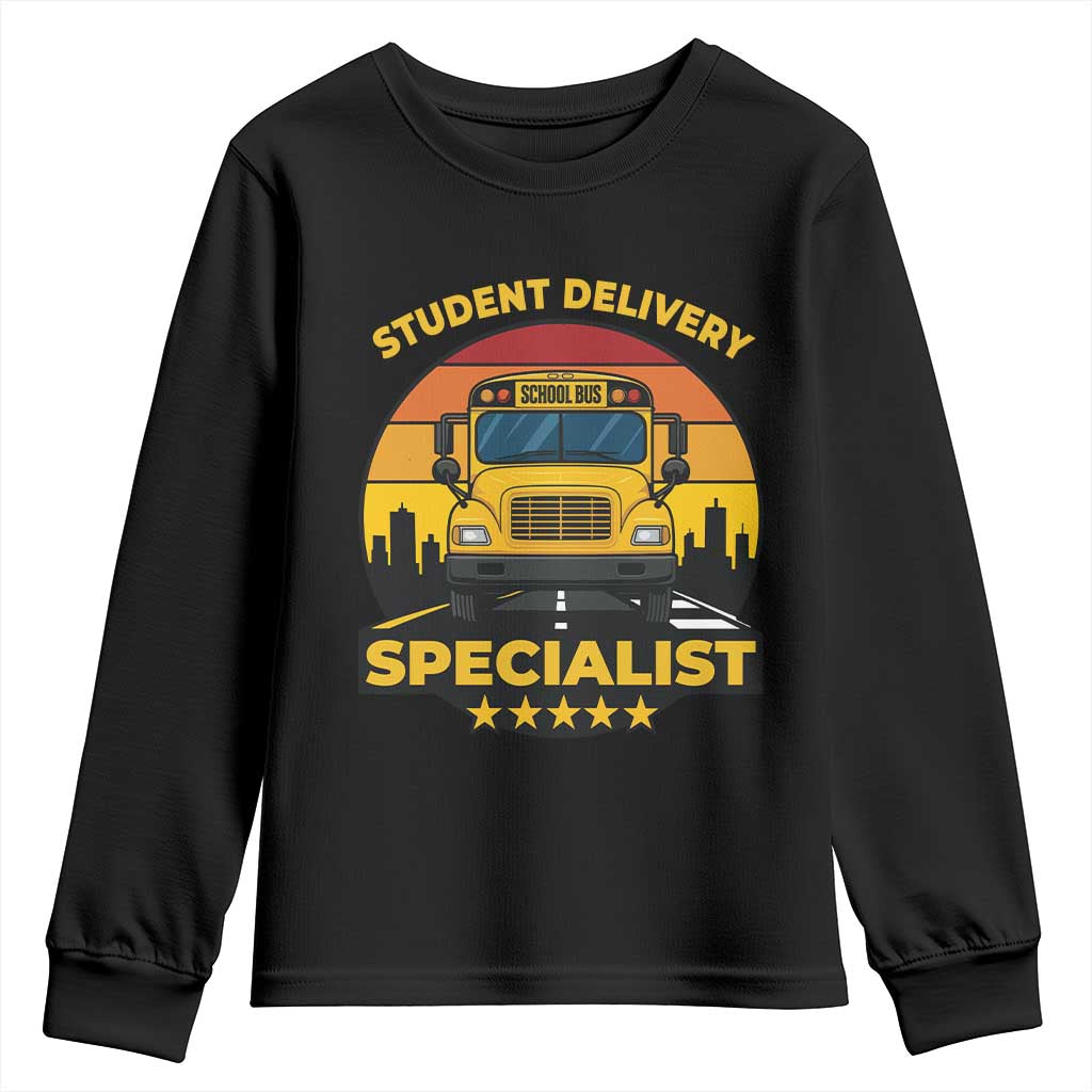 School Bus Driver Youth Sweatshirt Student Delivery Specialist TS14 Black Print Your Wear