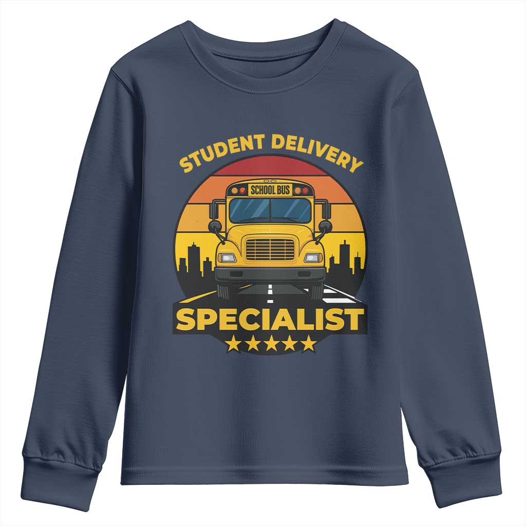 School Bus Driver Youth Sweatshirt Student Delivery Specialist TS14 Navy Print Your Wear