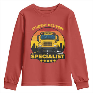School Bus Driver Youth Sweatshirt Student Delivery Specialist TS14 Red Print Your Wear