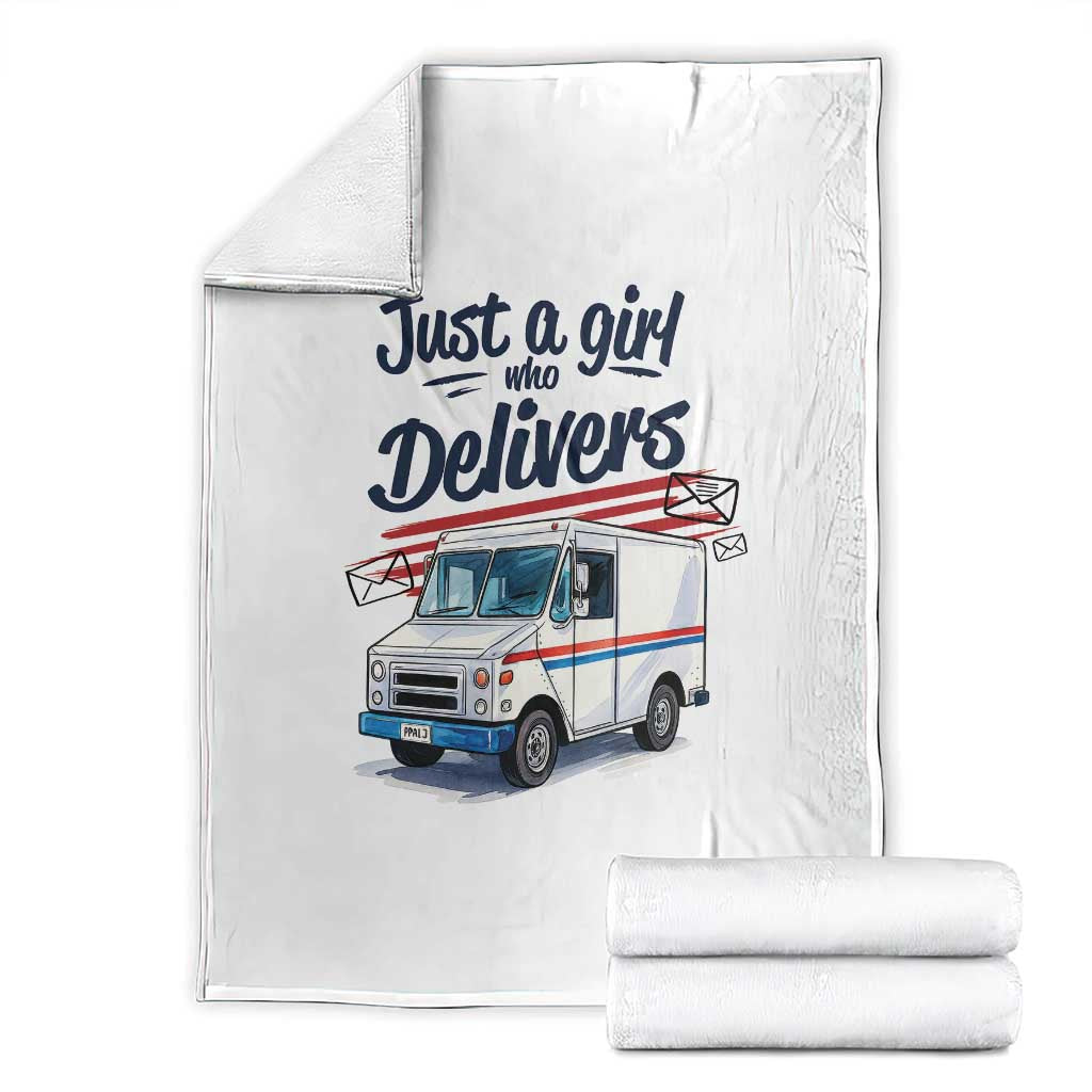 Funny Postal Worker Throw Blanket Just A Girl Who Delivers TS14 White Print Your Wear