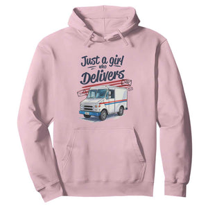 Funny Postal Worker Hoodie Just A Girl Who Delivers TS14 Light Pink Print Your Wear