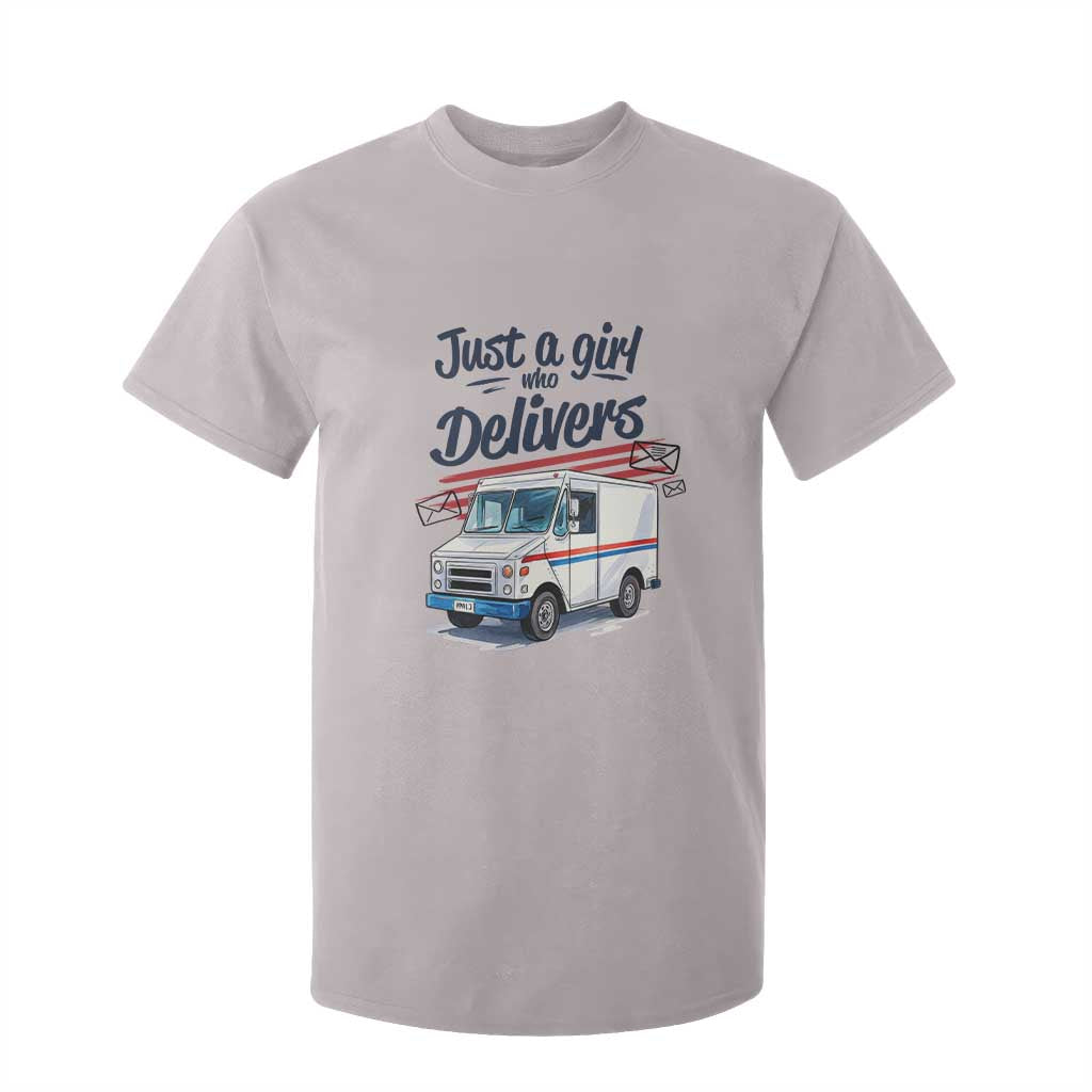 Funny Postal Worker T Shirt For Kid Just A Girl Who Delivers TS14 Ice Gray Print Your Wear