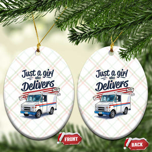 Funny Postal Worker Ceramic Ornament Just A Girl Who Delivers TS14 Print Your Wear