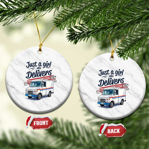 Funny Postal Worker Ceramic Ornament Just A Girl Who Delivers TS14 1pc White Marble Print Your Wear