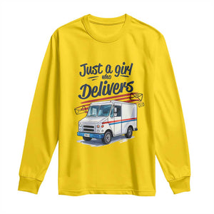 Funny Postal Worker Long Sleeve Shirt Just A Girl Who Delivers TS14 Daisy Print Your Wear