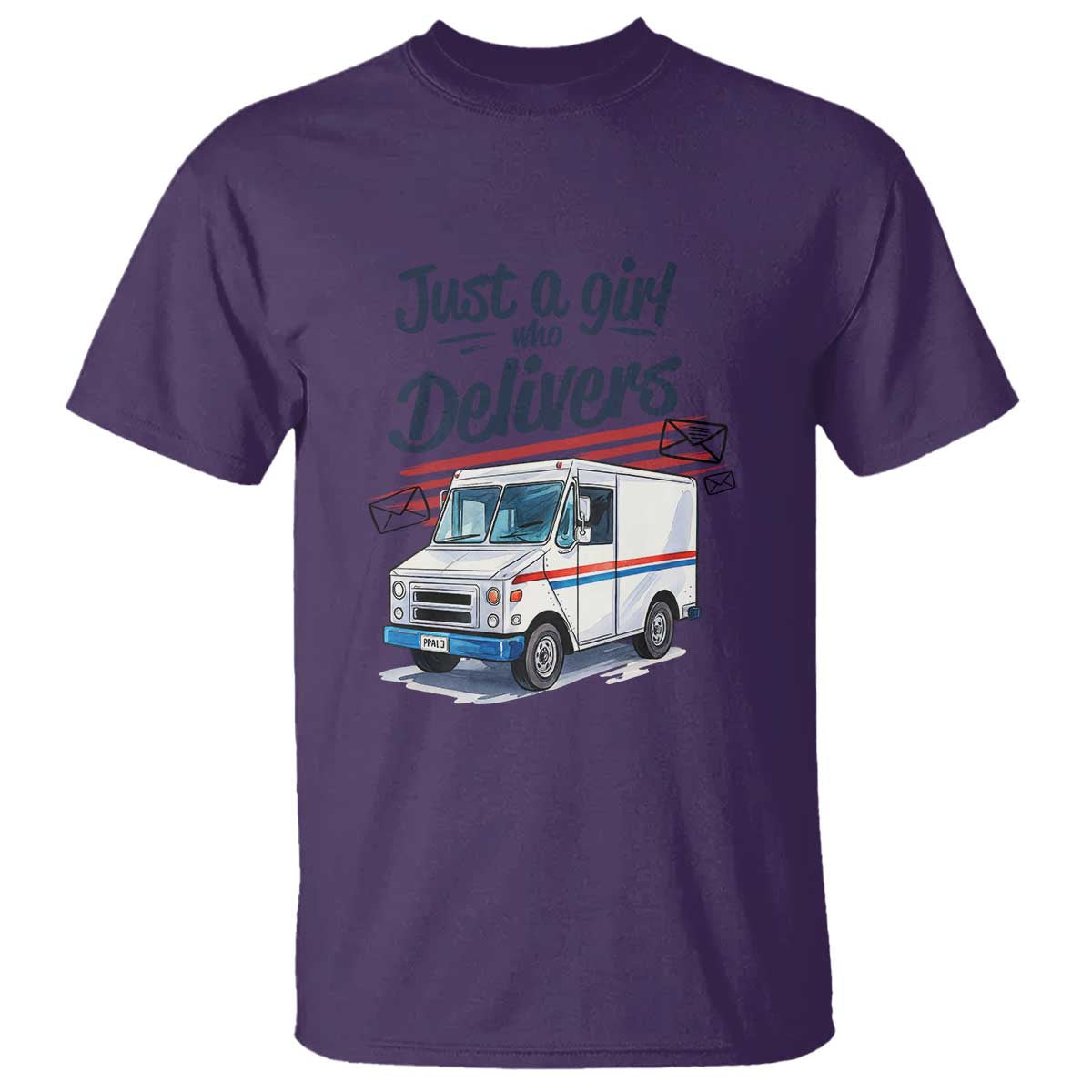 Funny Postal Worker T Shirt Just A Girl Who Delivers TS14 Purple Print Your Wear