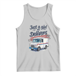Funny Postal Worker Tank Top Just A Girl Who Delivers TS14 Ash Print Your Wear