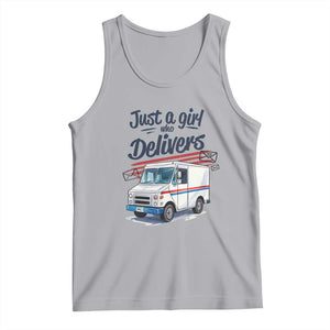 Funny Postal Worker Tank Top Just A Girl Who Delivers TS14 Athletic Heather Print Your Wear