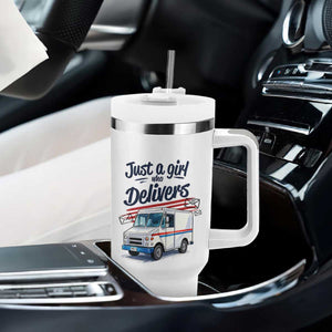 Funny Postal Worker Tumbler With Handle Just A Girl Who Delivers TS14 Print Your Wear
