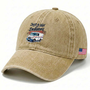 Funny Postal Worker Washed Cotton Baseball Cap Just A Girl Who Delivers TS14 Print Your Wear