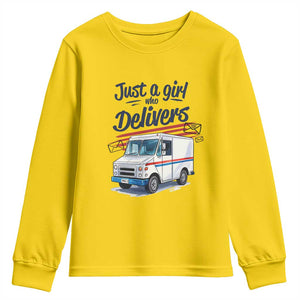 Funny Postal Worker Youth Sweatshirt Just A Girl Who Delivers TS14 Daisy Print Your Wear