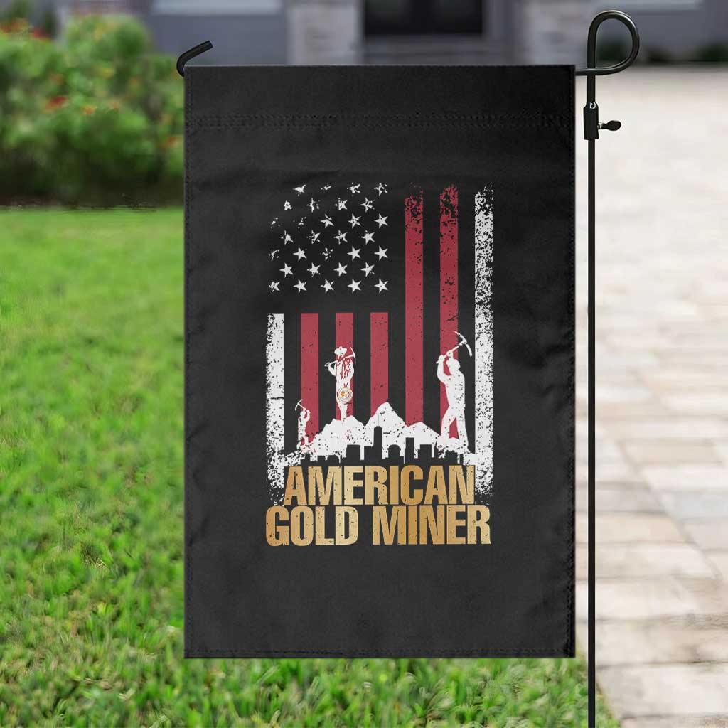 Gold Miner Patriotic American Flag Garden Flag TS14 Print Your Wear