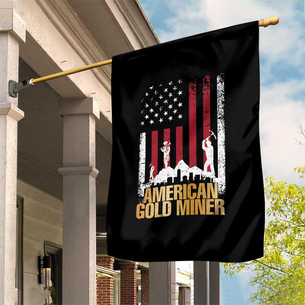 Gold Miner Patriotic American Flag Garden Flag TS14 Print Your Wear