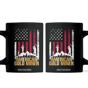 Gold Miner Patriotic American Flag Coffee Mug TS14 Black Print Your Wear