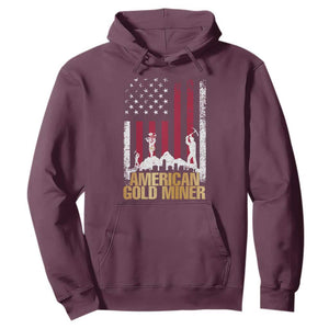 Gold Miner Patriotic American Flag Hoodie TS14 Maroon Print Your Wear