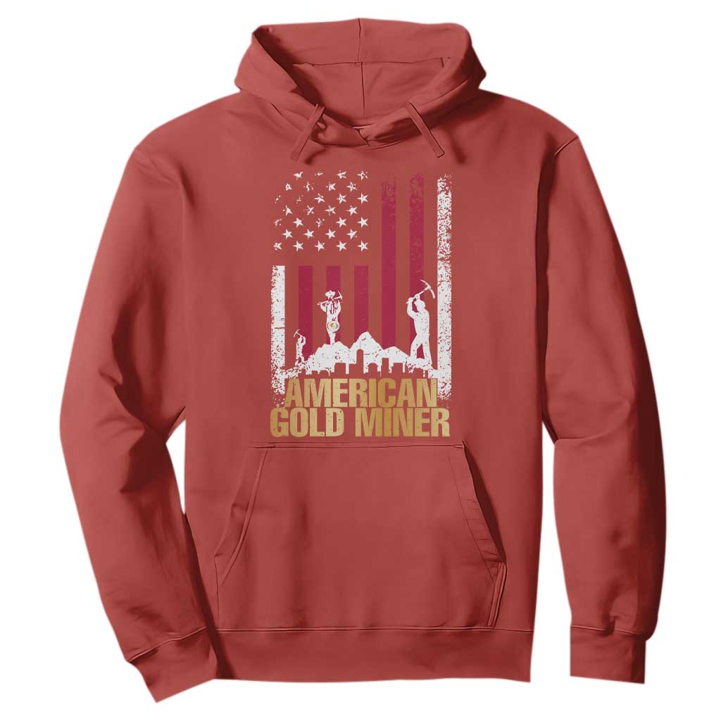 Gold Miner Patriotic American Flag Hoodie TS14 Red Print Your Wear
