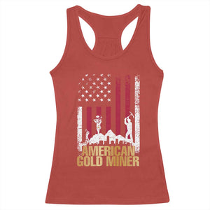 Gold Miner Patriotic American Flag Racerback Tank Top TS14 Red Print Your Wear