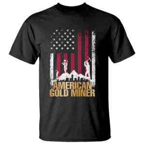 Gold Miner Patriotic American Flag T Shirt TS14 Black Print Your Wear