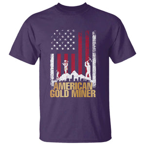 Gold Miner Patriotic American Flag T Shirt TS14 Purple Print Your Wear