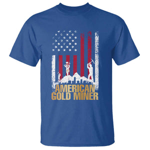 Gold Miner Patriotic American Flag T Shirt TS14 Royal Blue Print Your Wear