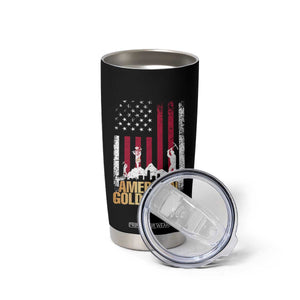 Gold Miner Patriotic American Flag Tumbler Cup TS14 Print Your Wear