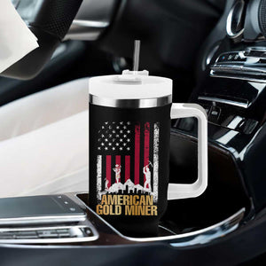 Gold Miner Patriotic American Flag Tumbler With Handle TS14 Print Your Wear
