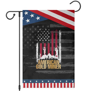 Gold Miner Patriotic American Flag Garden Flag TS14 Distressed Black Blue Print Your Wear