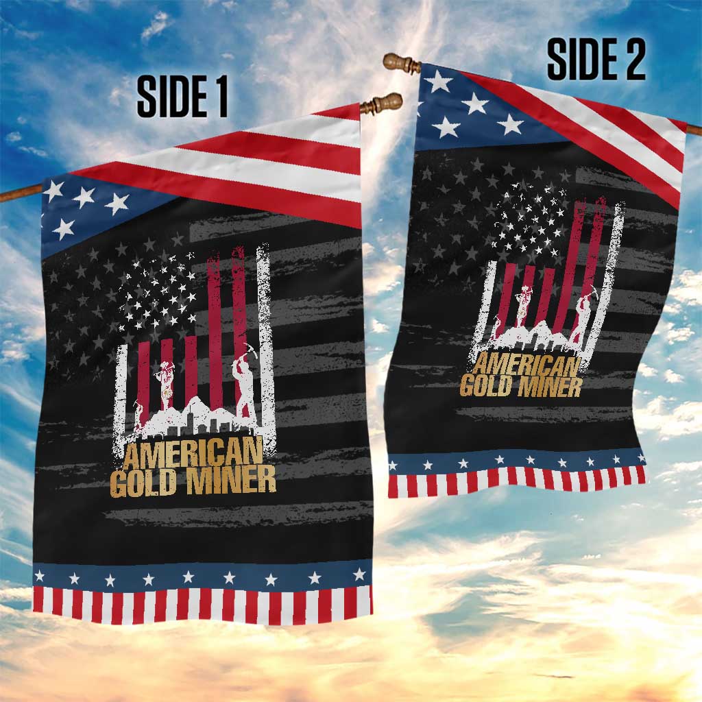 Gold Miner Patriotic American Flag Garden Flag TS14 Print Your Wear
