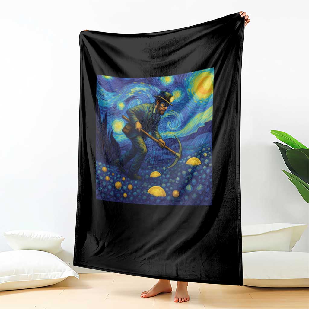 Gold Miner Starry Night Van Gogh Throw Blanket TS14 Print Your Wear
