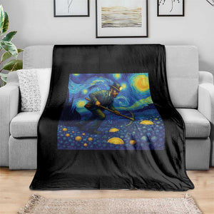 Gold Miner Starry Night Van Gogh Throw Blanket TS14 Print Your Wear