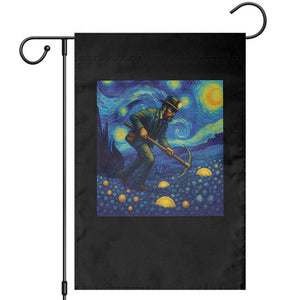 Gold Miner Starry Night Van Gogh Garden Flag TS14 Black Print Your Wear