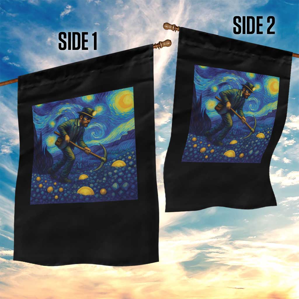 Gold Miner Starry Night Van Gogh Garden Flag TS14 Print Your Wear