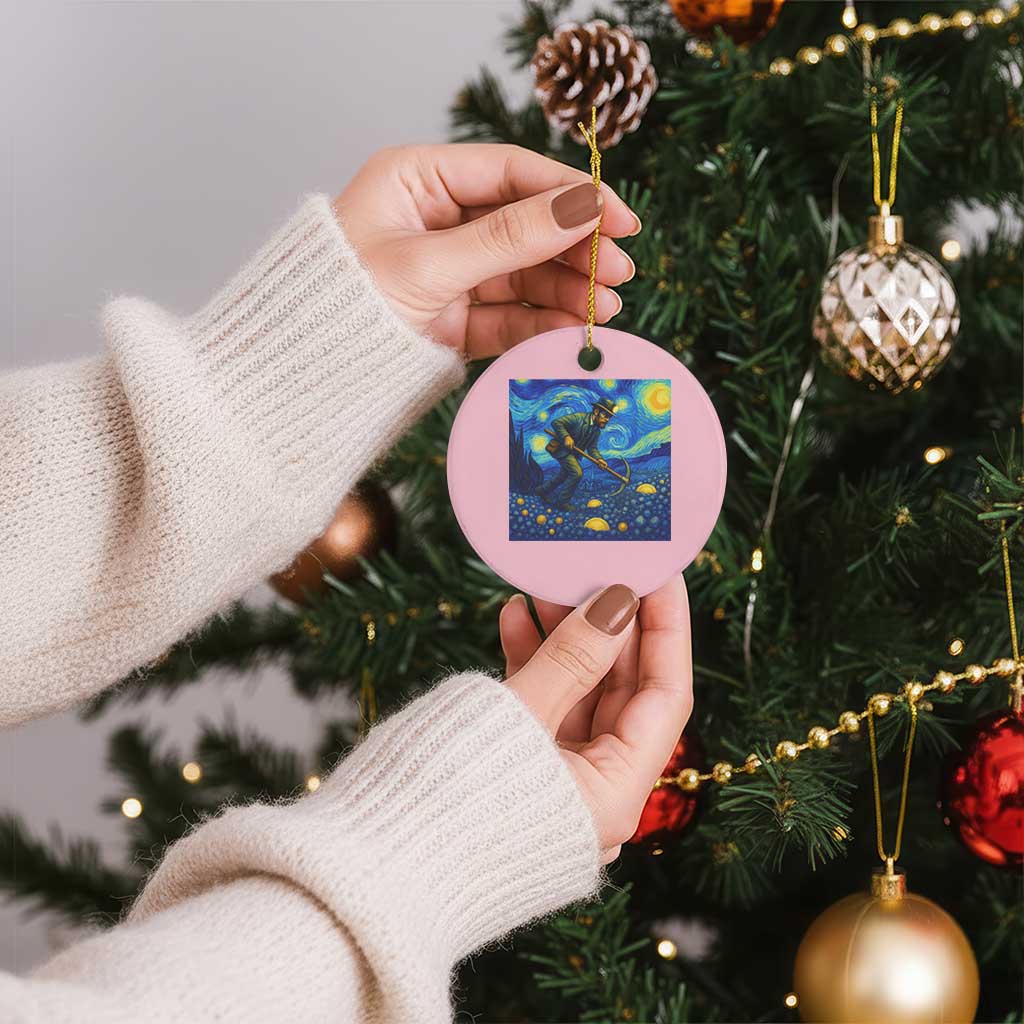 Gold Miner Starry Night Van Gogh Ceramic Ornament TS14 1pc Light Pink Print Your Wear
