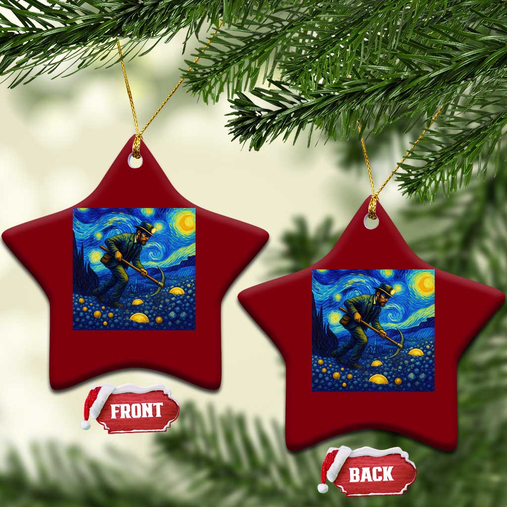 Gold Miner Starry Night Van Gogh Ceramic Ornament TS14 Print Your Wear