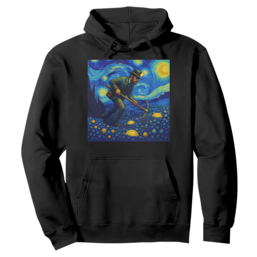 Gold Miner Starry Night Van Gogh Hoodie TS14 Black Print Your Wear