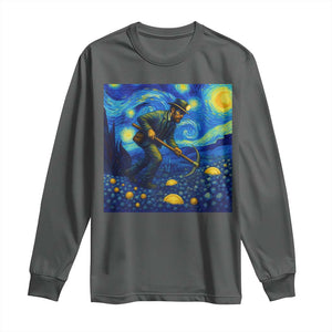 Gold Miner Starry Night Van Gogh Long Sleeve Shirt TS14 Dark Heather Print Your Wear