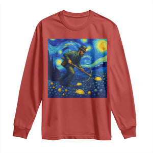 Gold Miner Starry Night Van Gogh Long Sleeve Shirt TS14 Red Print Your Wear