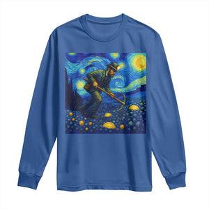 Gold Miner Starry Night Van Gogh Long Sleeve Shirt TS14 Royal Blue Print Your Wear