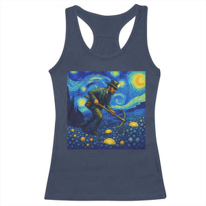 Gold Miner Starry Night Van Gogh Racerback Tank Top TS14 Navy Print Your Wear
