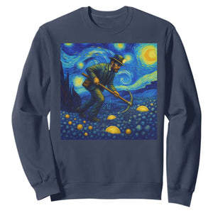 Gold Miner Starry Night Van Gogh Sweatshirt TS14 Navy Print Your Wear